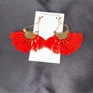 Red Tassel Earrings